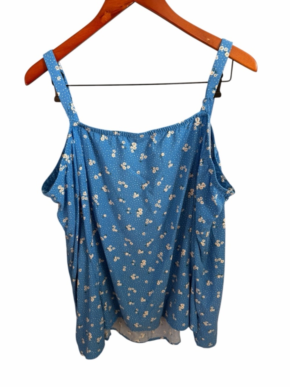 torrid 4 Blue Floral Tank Blouse Adjustable Straps 4X - Picture 3 of 7